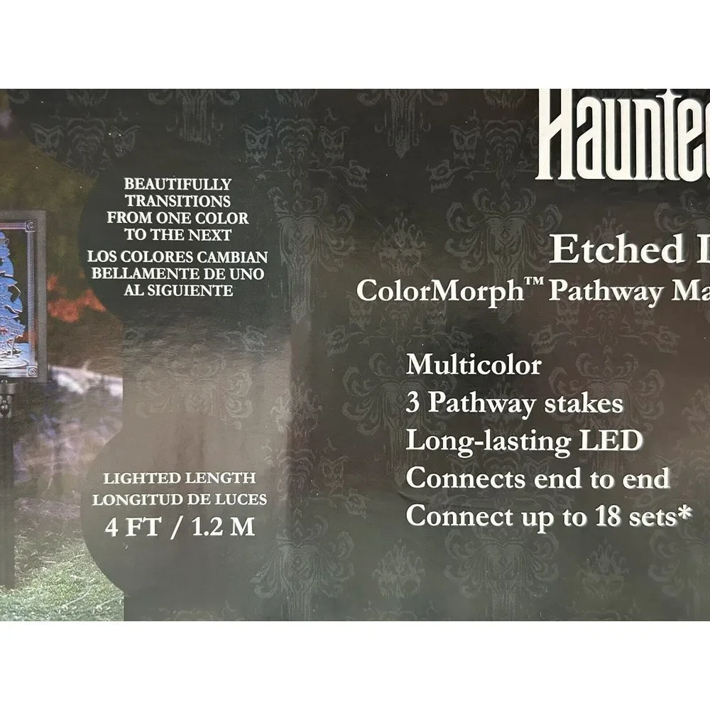 Disney 3-Count‎ LED Haunted Mansion Multi-Function Etched Pathway Marker Lights